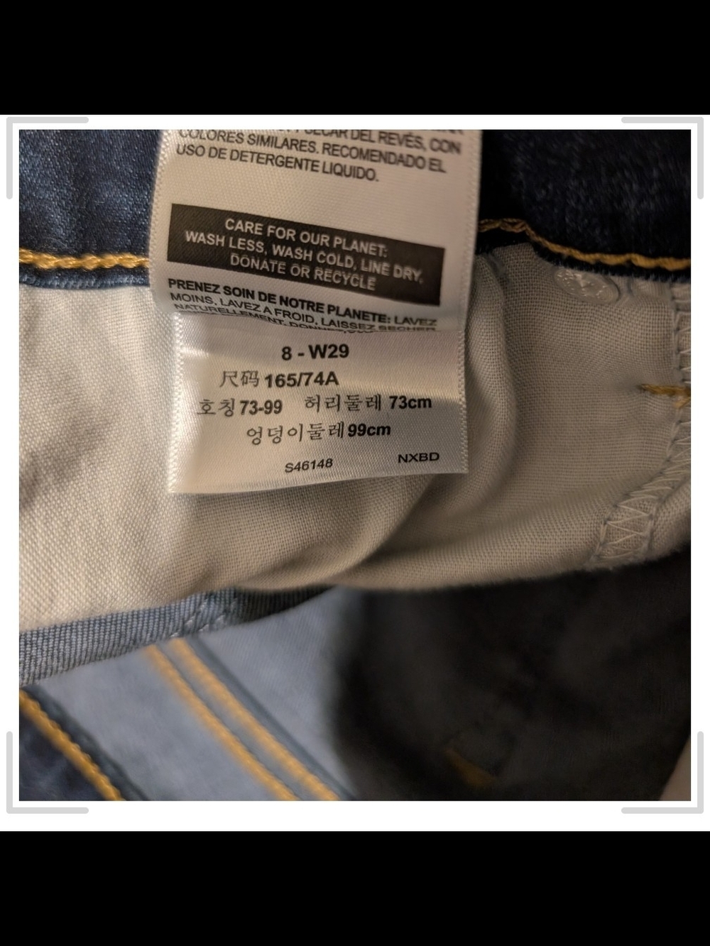 Pre-owned Denizen from Levi's Dark Blue Rolled Cuff Jean Shorts - Picture 5 of 9